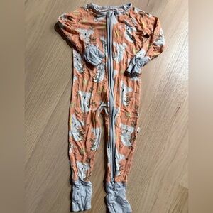 Little Sleepies Coral and Gray Koala Footie